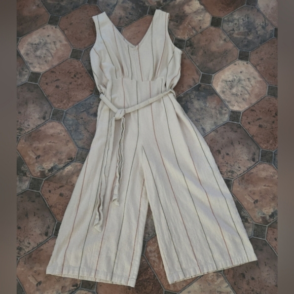 WORD MARKET Pants - WORLD MARKET SIZE XL. Sleeveless Cream Jumpsuit